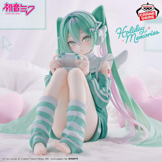 Banpresto Holiday Memories Hatsune Miku seated with game controller