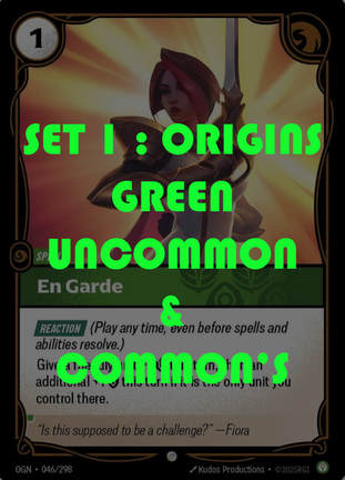 Riftbound: League of Legends TCG - Green Commons / Uncommons - Origins Singles