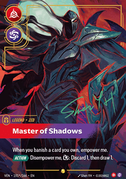 Riftbound: Single Card - Zed, Master of Shadows (V.3 - Signed Showcase) 191*