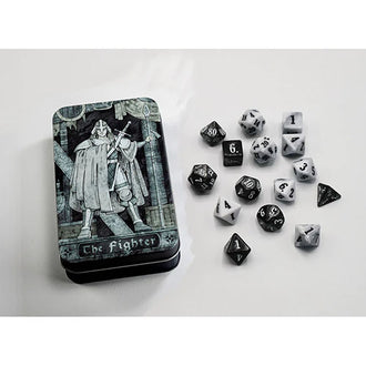 Beadle & Grimm's – Character Class Dice Set in Tin – The Fighter – 15 Dice