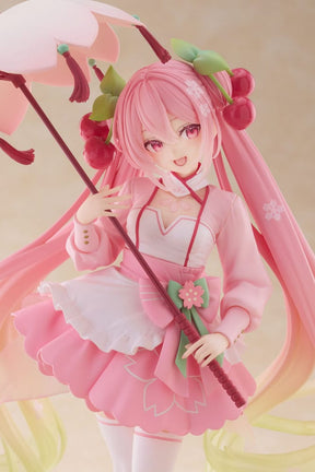 Hatsune Miku AMP PVC Statue – Newly Written Sakura Miku Sakura Dress Ver. (21cm)